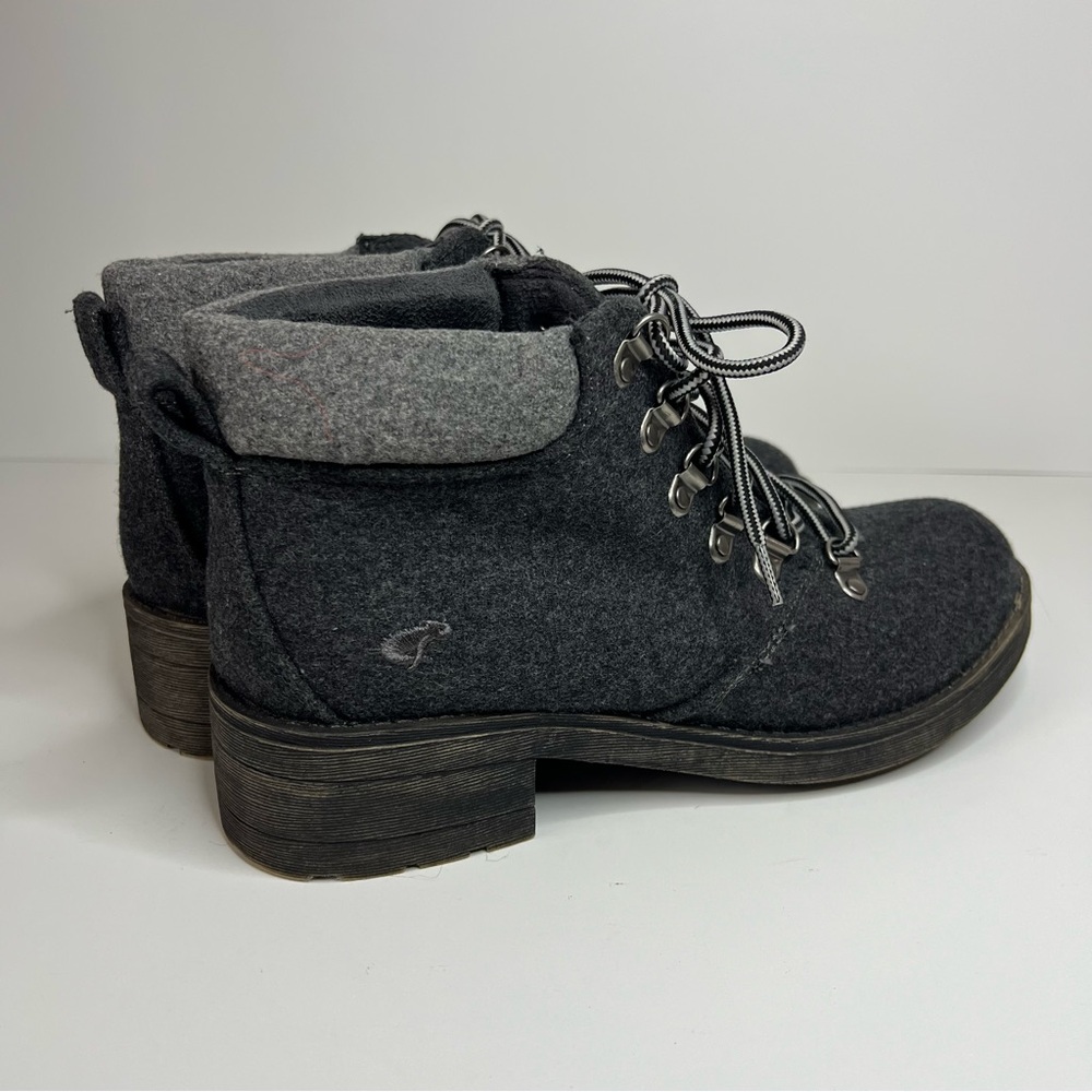 Rocket Dog Pablo Women’s Ankle Boots Size 9 Gray Block Heel Booties Lace Up